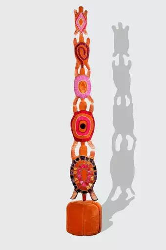 Carla TOLOMEO - 雕塑 - Orange Totem - Turtle