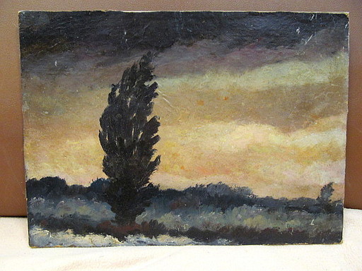 Heinz DODENHOFF - Painting - Baum in Landschaft