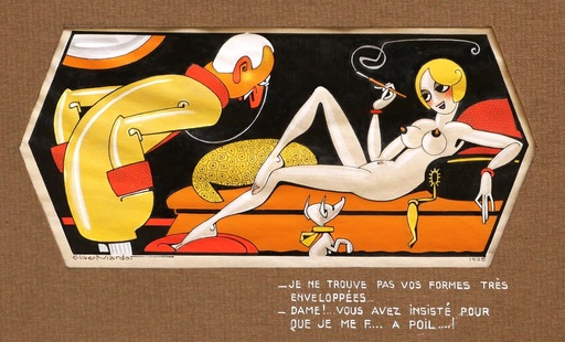 Georges Émile VIARDOT - Zeichnung Aquarell - Le vieux monsieur et la jeune fille