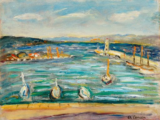 Charles CAMOIN - Painting - L'entrée du port de Saint-Tropez