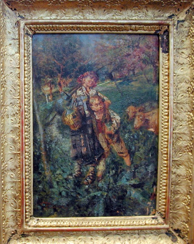 Tito PELLICCIOTTI - Painting - "Kinder mit Schafen"