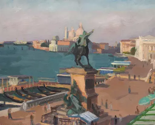 卡罗•维塔莱 - 绘画 - Venise, le quai des Esclavons 