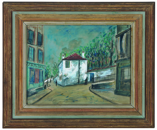 Maurice UTRILLO - Drawing-Watercolor - La Maison de Berlioz à Montmartre