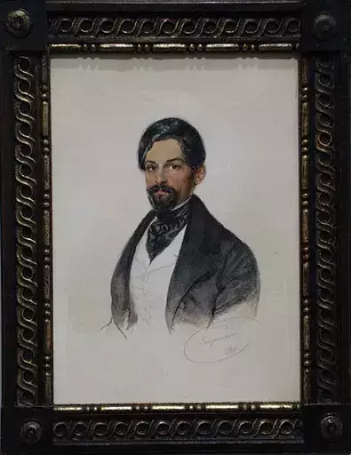 Rudolf GAUPMANN - Drawing-Watercolor - "Portrait of a Gentleman" by Rudolf Gaupmann 