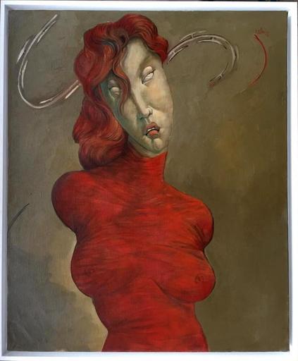 Jean-Pierre CEYTAIRE - 绘画 - « Femme en rouge et barbelés »