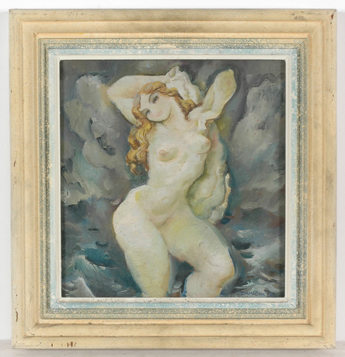 Josef ADAMICEK - Pintura - "Female nude" oil painting, 1935