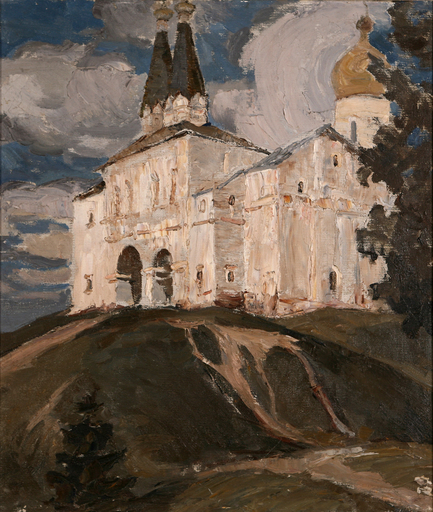 Victor ROZIN - Painting - Two-headed church of Feropontov