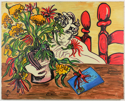 Edwina SANDYS - Pittura - Flowers and Portrait