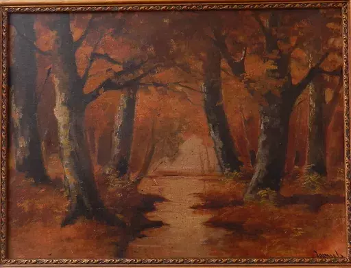 Anton JASUSCH - Painting - Jeseň v lese