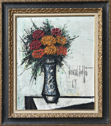 Bernard BUFFET - Painting - Bouquet de Zinnias