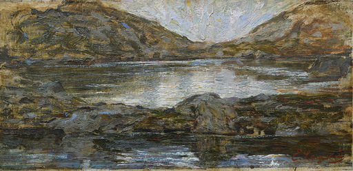 Emilio LONGONI - Painting - Lago Alpino