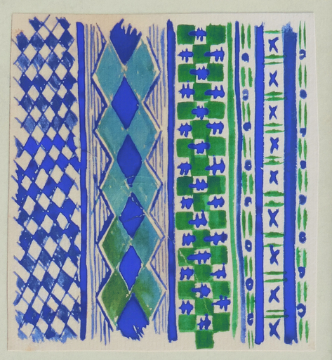 Sonia DELAUNAY - Dibujo Acuarela - Green and blue Desing