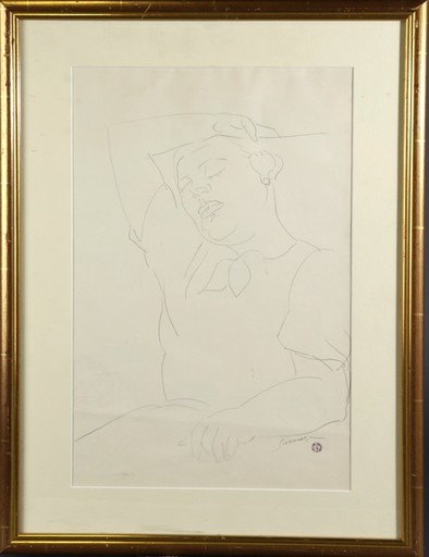 Léopold SURVAGE - Disegno Acquarello - Femme qui dort