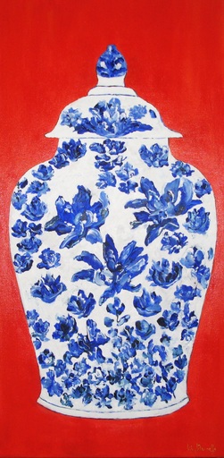 Lily MARNEFFE - Pintura - Vase in delft blue