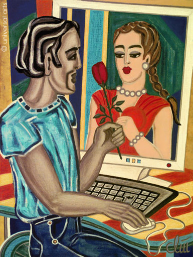 Jacqueline DITT - Gemälde - Cyberromance 