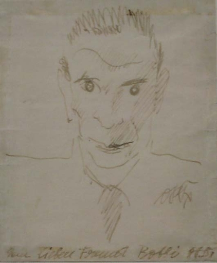 Otto Rudolf SCHATZ - Zeichnung Aquarell - "Self-Portrait (?)" , early 20th century
