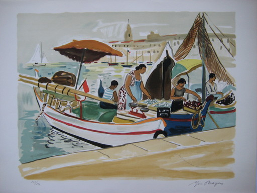 Yves BRAYER - Stampa-Multiplo - LITHOGRAPHIE SIGNÉE CRAYON HANDSIGNED LITHOGRAPH MARSEILLE