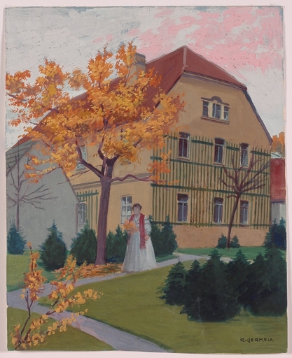 Raimund GERMELA - Drawing-Watercolor - "Evening Walk", Early 20th Century