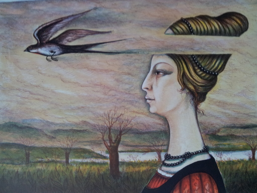 Baruch ELRON - Stampa-Multiplo - Woman with a Bird