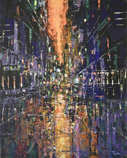 David TYCHO - 绘画 - City in the Key of Purple