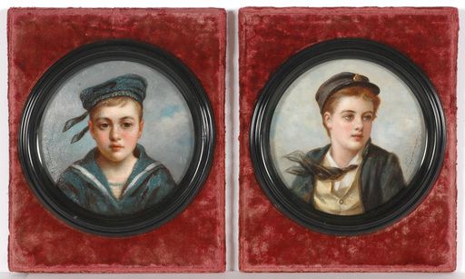 Féodor TCHOUMAKOFF - Peinture - Two portraits King Edward VII and King George VI as children