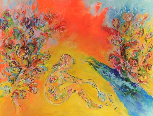 Nicole LEIDENFROST - Gemälde - Das Rosenmädchen (Der zerbrochene Traum)