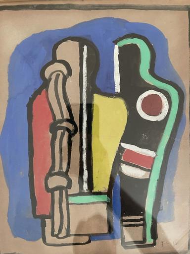 Fernand LÉGER - Drawing-Watercolor - LES 2 SILHOUETTES
