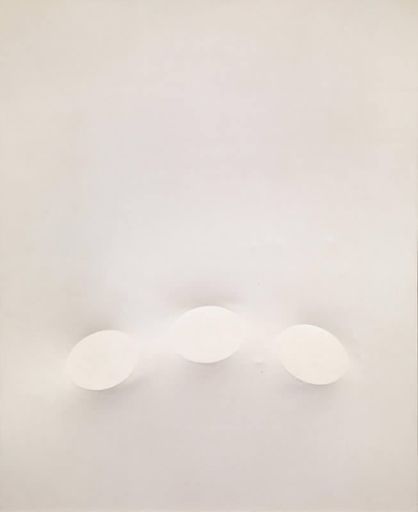 Turi SIMETI - Painting - 3 ovali bianchi 