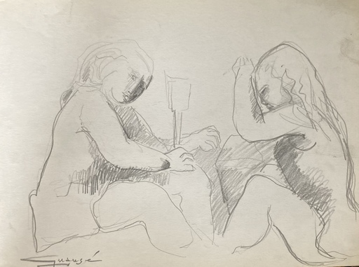 Antonio GUANSE - Drawing-Watercolor - “ niños jugando”
