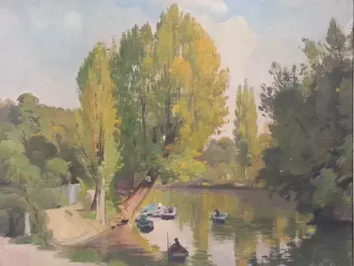 Alfred MONTEZIN - Painting - Promenades en barque