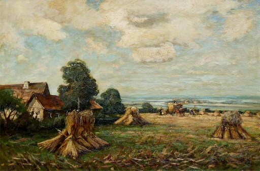 Adolf RHEINERT - Gemälde - Bei der Ernte
