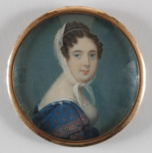 Laurent A. GRÜNBAUM - Miniatura - "Portrait of a Lady", 1810, Miniature on Ivory