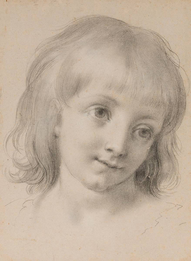 Antonio CAVALLUCCI - Disegno Acquarello - Head of a child.