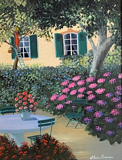 Alain BONNEC - Peinture - Le jardin en fleurs