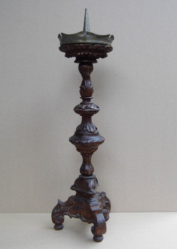 Carved 18th Century Candle Holder
