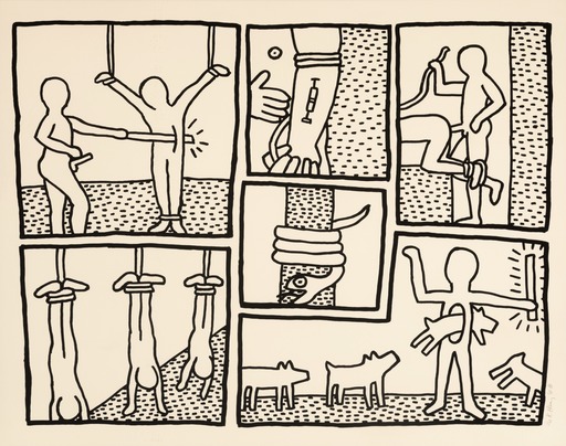 Keith HARING - Grabado - Untitled (Plate 5) from The Blueprint Drawings