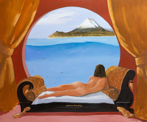 Julio LARRAZ - Painting - Lulu in The Jules Verne Room