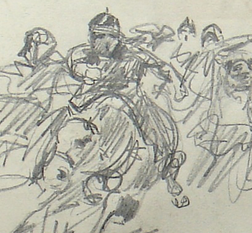 Ulpiano CHECA Y SANZ - Drawing-Watercolor - Invasión de los bárbaros - Rome -Roma