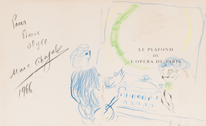 Marc CHAGALL - Drawing-Watercolor - Le plafond de l’Opéra de Paris