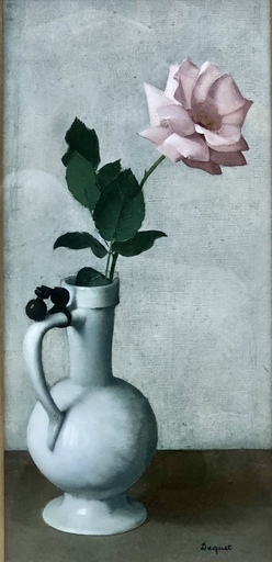 Alain DEQUET - Pintura - Nature morte à la rose 