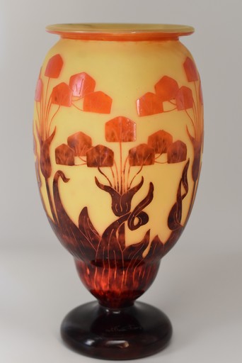 Charles SCHNEIDER - Le Verre Français - Grand vase "Yucca" 