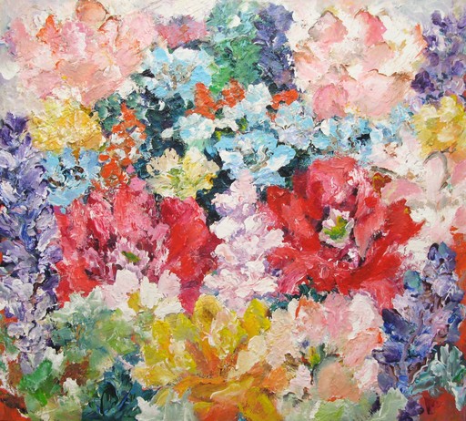 Lily MARNEFFE - Painting - Colorful Flowers