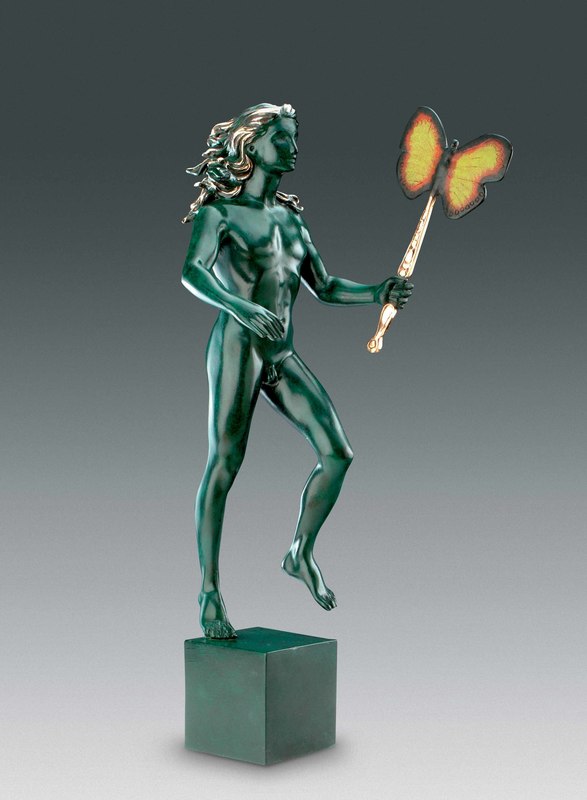 Salvador DALI - Skulptur Volumen - Man With Butterfly, Homme au papillon