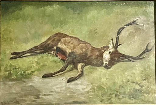 Jules Bertrand GÉLIBERT - Gemälde - Le cerf mort