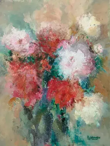 Iryna MALYNOVSKA - Gemälde - Bouquet de Fleurs Abstrait