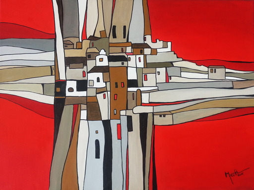 Brigitte THONHAUSER-MERK - Gemälde - Village Abstrait   