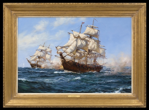 Montague DAWSON - Painting - The Privateer 'Virginian' capturing the 'Petit Madelon'