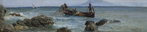 Friedrich II NERLY - Painting - Pescatori capresi