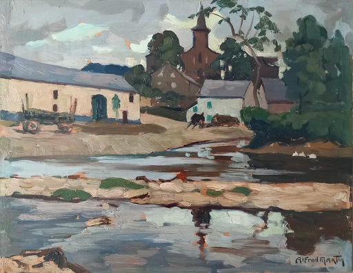 Alfred MARTIN - Gemälde - "Village de Grupont" 