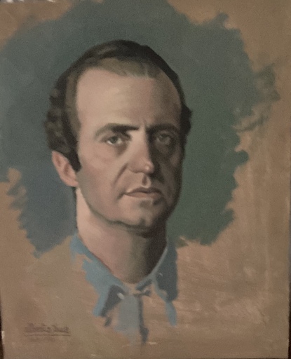 Alberto DUCE BAQUERO - Painting - “ Retrato del rey Juan Carlos”